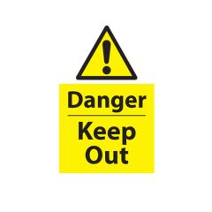 Danger Keep Out - 200x300mm Vinyl