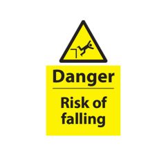 Danger Risk of Falling - 400x600mm Plast