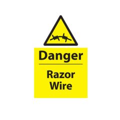 Danger Razor Wire - 400x600mm Vinyl