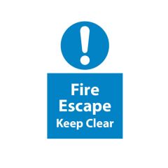 Fire Escape Keep Clear - 200x300 Plastic