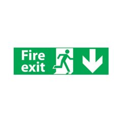 Fire Exit Down Arrow - 300x100 S/A Vinyl