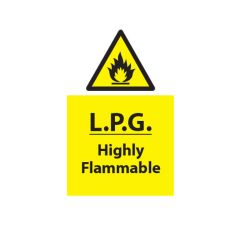 L.P.G Highly Flammable - 400x600mm Vinyl