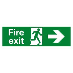 Fire Exit Sign (Arrow R) 600x200 Vinyl