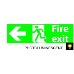Fire Exit (L) 300x100 Photoluminescent