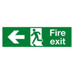 Fire Exit Sign (Arrow L) 300x100 Vinyl