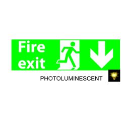 Fire Exit (D) 300x100 Photoluminescent