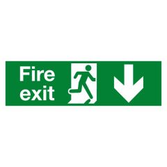 Fire Exit Sign (Arrow D) 300x100 Plastic