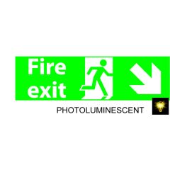 Fire Exit (D/R) 300x100 Photoluminescent
