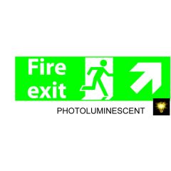 Fire Exit (U/R) 300x100 Photoluminescent