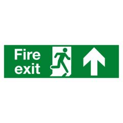 Fire Exit Sign (Arrow Up) 600x200 Vinyl