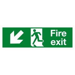 Fire Exit Sign (Arrw DL) 300x100 Plastic