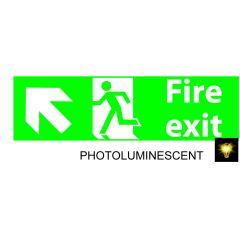 Fire Exit (U/L) 300x100 Photoluminescent