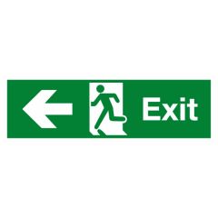 EXIT Sign (Arrow Left) 300x100 Plastic