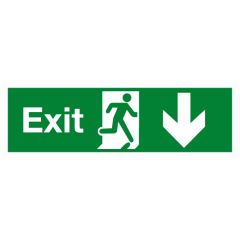 EXIT Sign (Arrow Down) 300x100 Vinyl