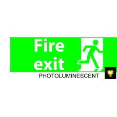Fire Exit 300x100 Photoluminescent