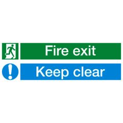 Fire Exit Keep Clear (600x200mm) Plastic