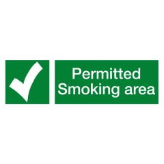 Smoking Area Sign 600x200 Plastic