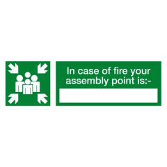 Fire Assembly Point Sign 300x100 Plastic