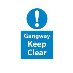 Gangway Keep Clear - 200x300mm Vinyl
