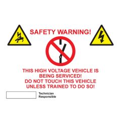 High Voltage Warning 297x210mm Plastic
