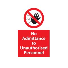 No Admittance - 200x300mm Vinyl