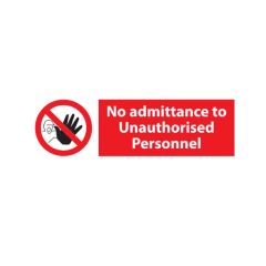No Admittance - 600x200mm S/A Vinyl