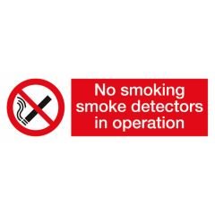 Smoke Detection Sign 300x100mm Plastic