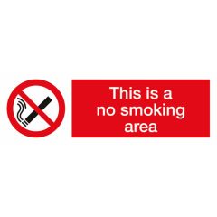 No Smoking Area Sign 300x100mm Vinyl