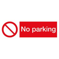 No Parking Sign 300x100mm Plastic