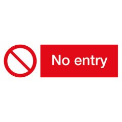 No Entry Sign 600x200mm Vinyl