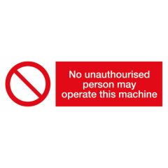 Operate This Machine 300x100mm Plastic