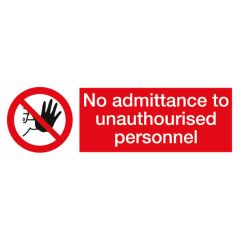 No Admittance Sign 600x200mm Vinyl