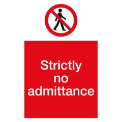 No Admittance Sign 200x300mm Vinyl