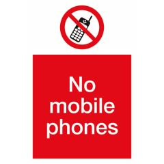 No Mobile Phones Sign 200x300mm Vinyl