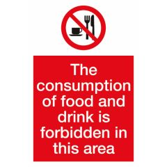 Consumption Sign 200x300mm Plastic