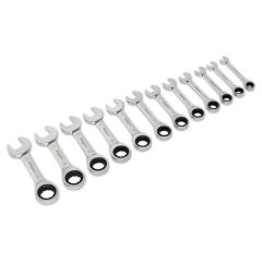 Stubby Combination Ratchet Ring Wrenches