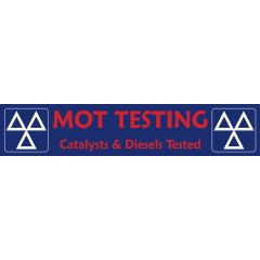 MoT Testing Banner in Blue & Red 3m