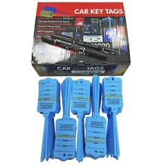 Blue car key tags