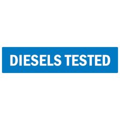 MoT Diesels Tested Sign 146mm x 600mm