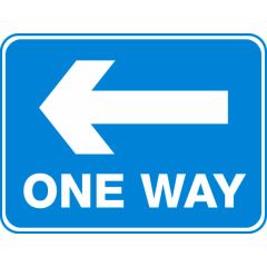 One Way (Left) Sign 600x450mm 1.6mm ALU