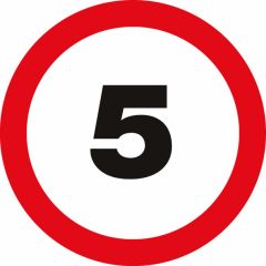 5 MPH Sign 450mm Round 3mm Dibond