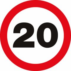 20 MPH Sign 450mm Round 3mm ALU
