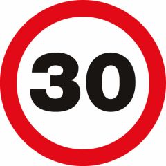 30 MPH Sign 450mm Round 3mm ALU