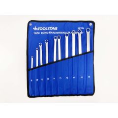 10Pc Long Ratchet Spanner Set