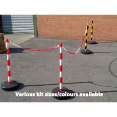 6 Post Barrier System Red and White