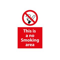 No Smoking Area Sign - 400x600mm Plastic