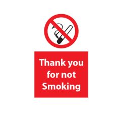 Thank You No Smoking - 200x300mm Plastic