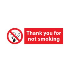 Thank You No Smoking - 300x100mm Plastic