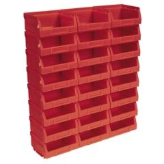 Plastic Storage Bins 103x85x53mm Red (24