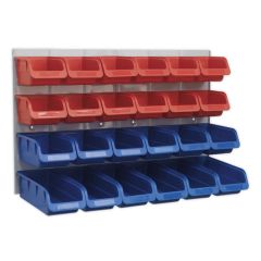 Bin & Panel Combination 24 Bins Red/Blue